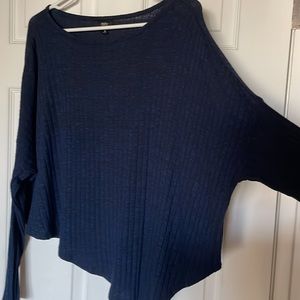 Dark Blue Drop Long Sleeved Shirt